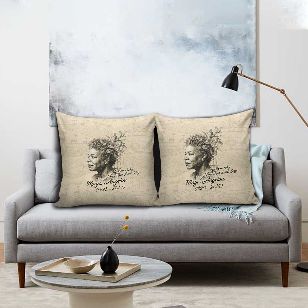 Maya Angelou Pillow Cover I Know Why The Caged Bird Sings - Wonder Print Shop