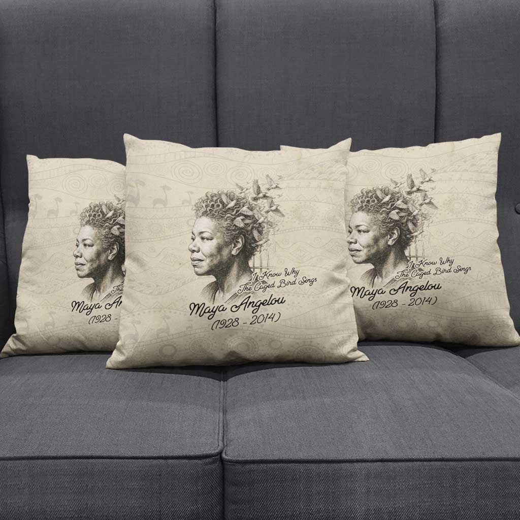 Maya Angelou Pillow Cover I Know Why The Caged Bird Sings - Wonder Print Shop