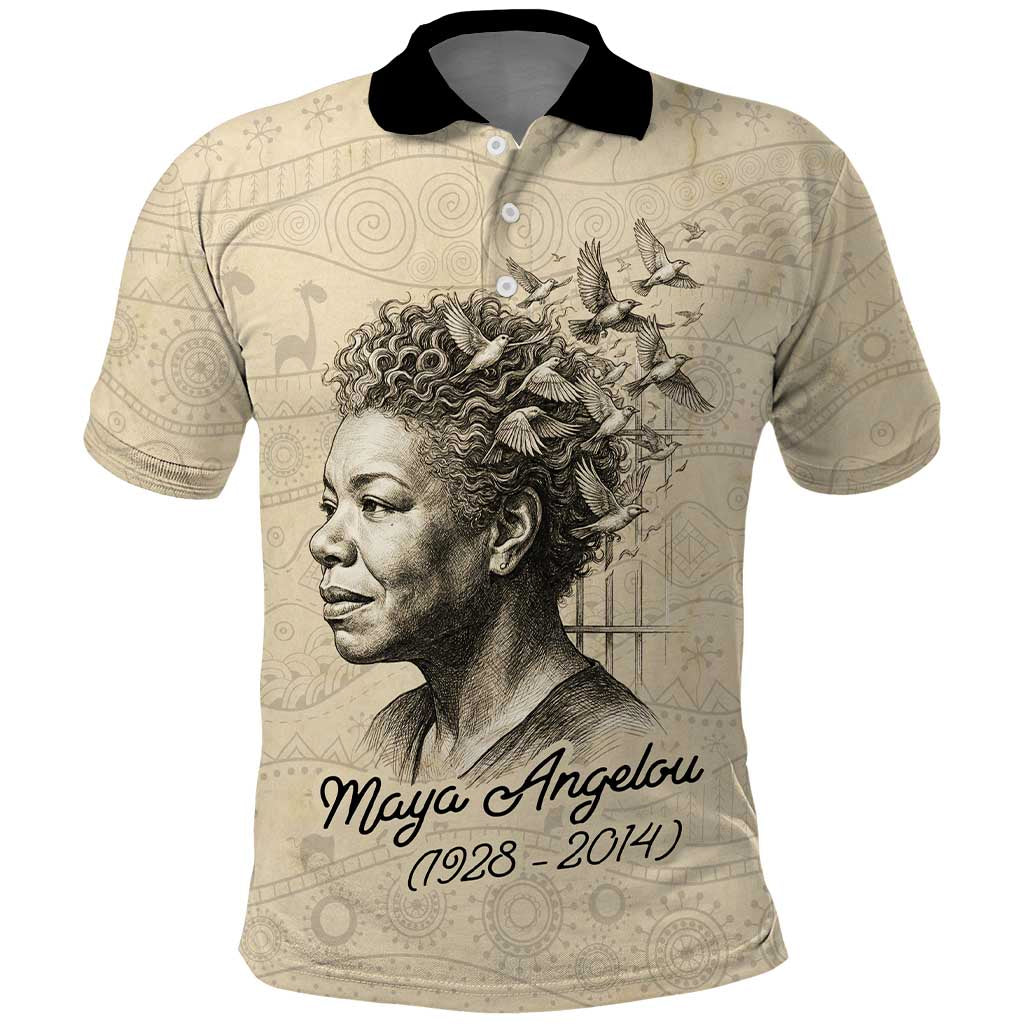 Maya Angelou Polo Shirt I Know Why The Caged Bird Sings - Wonder Print Shop