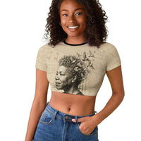 Maya Angelou Raglan Cropped T shirt I Know Why The Caged Bird Sings - Wonder Print Shop