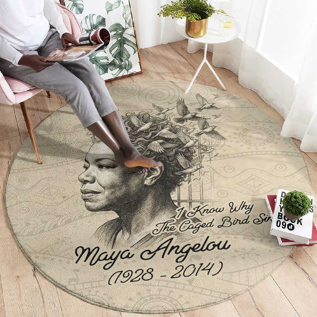 Maya Angelou Round Carpet I Know Why The Caged Bird Sings - Wonder Print Shop