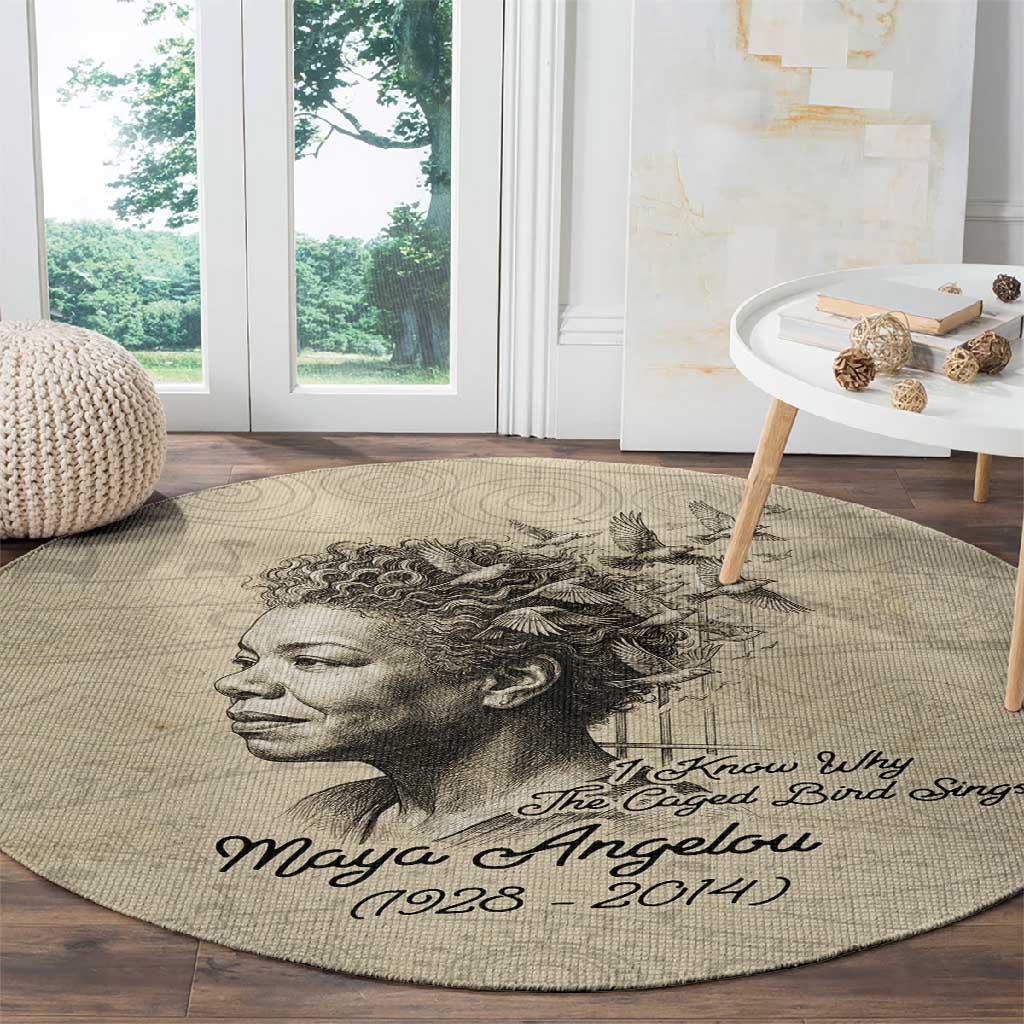 Maya Angelou Round Carpet I Know Why The Caged Bird Sings - Wonder Print Shop