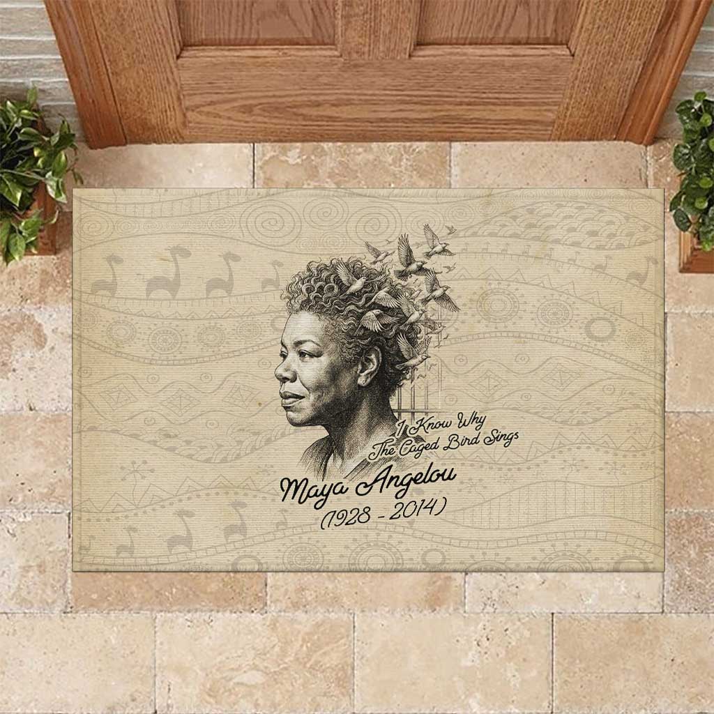 Maya Angelou Rubber Doormat I Know Why The Caged Bird Sings - Wonder Print Shop