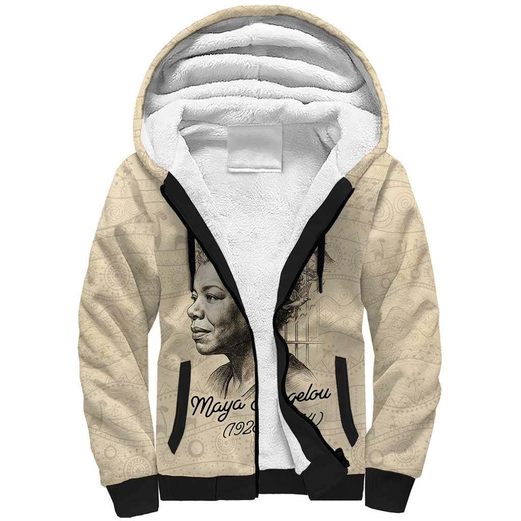 Maya Angelou Sherpa Hoodie I Know Why The Caged Bird Sings - Wonder Print Shop