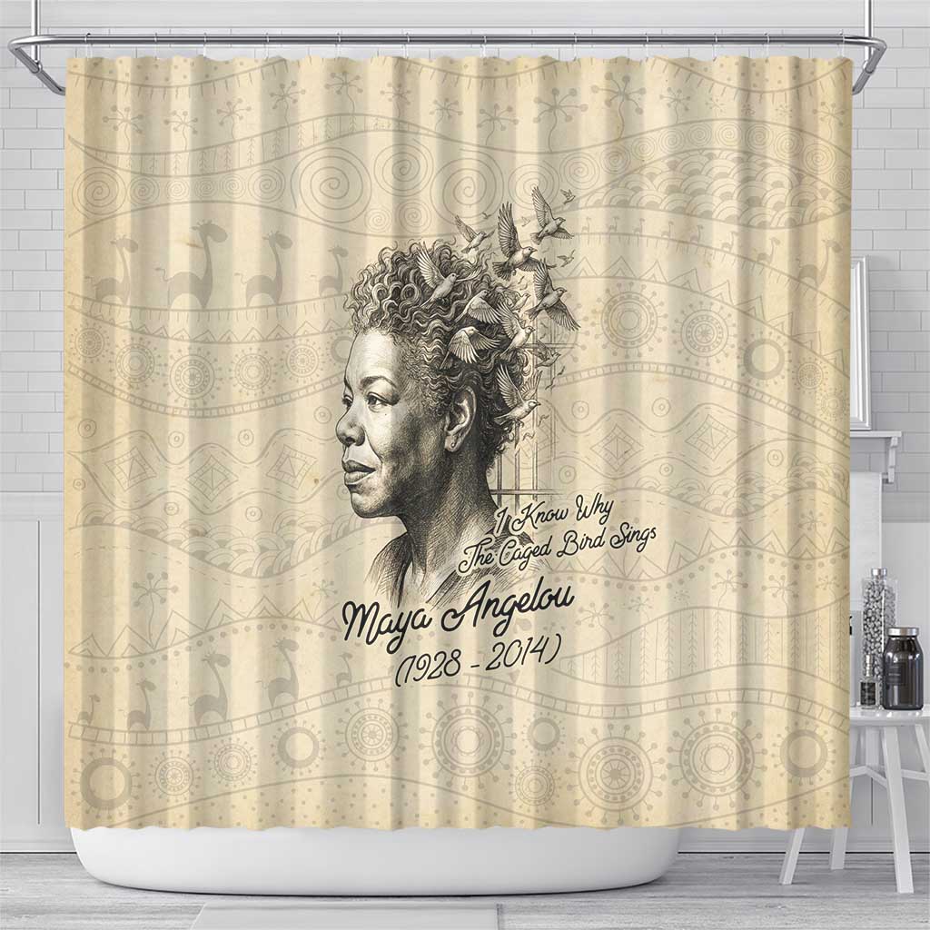 Maya Angelou Shower Curtain I Know Why The Caged Bird Sings - Wonder Print Shop