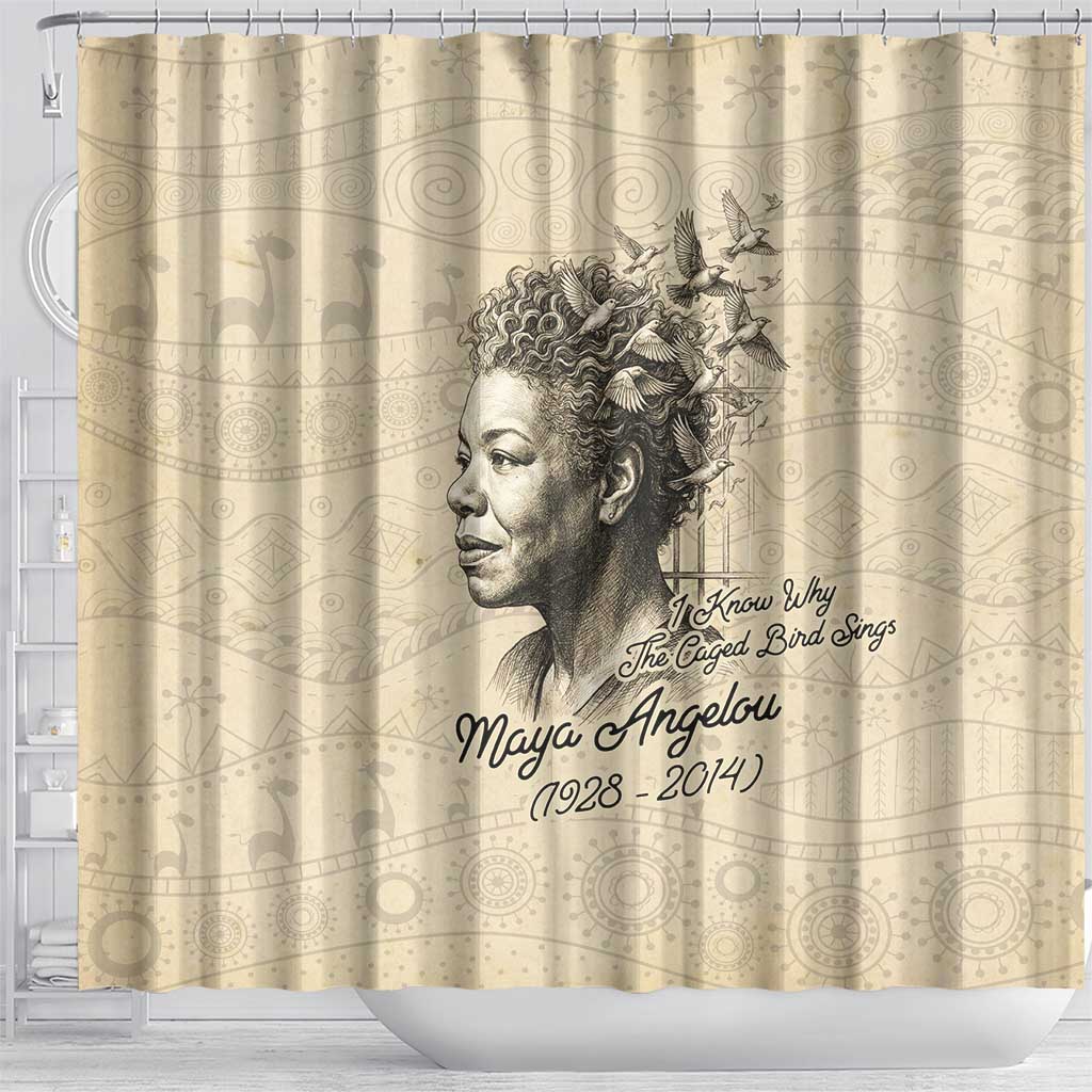 Maya Angelou Shower Curtain I Know Why The Caged Bird Sings - Wonder Print Shop