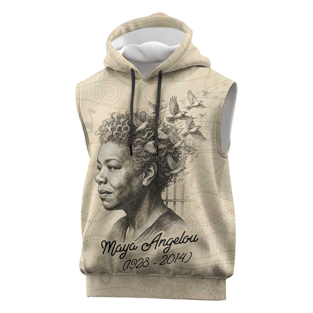 Maya Angelou Sleeveless Hoodie I Know Why The Caged Bird Sings - Wonder Print Shop