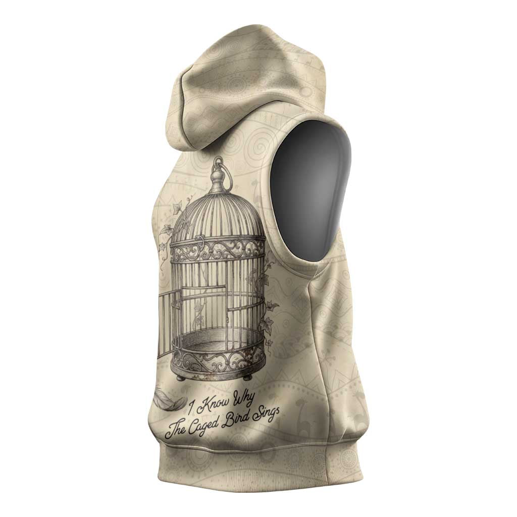 Maya Angelou Sleeveless Hoodie I Know Why The Caged Bird Sings - Wonder Print Shop