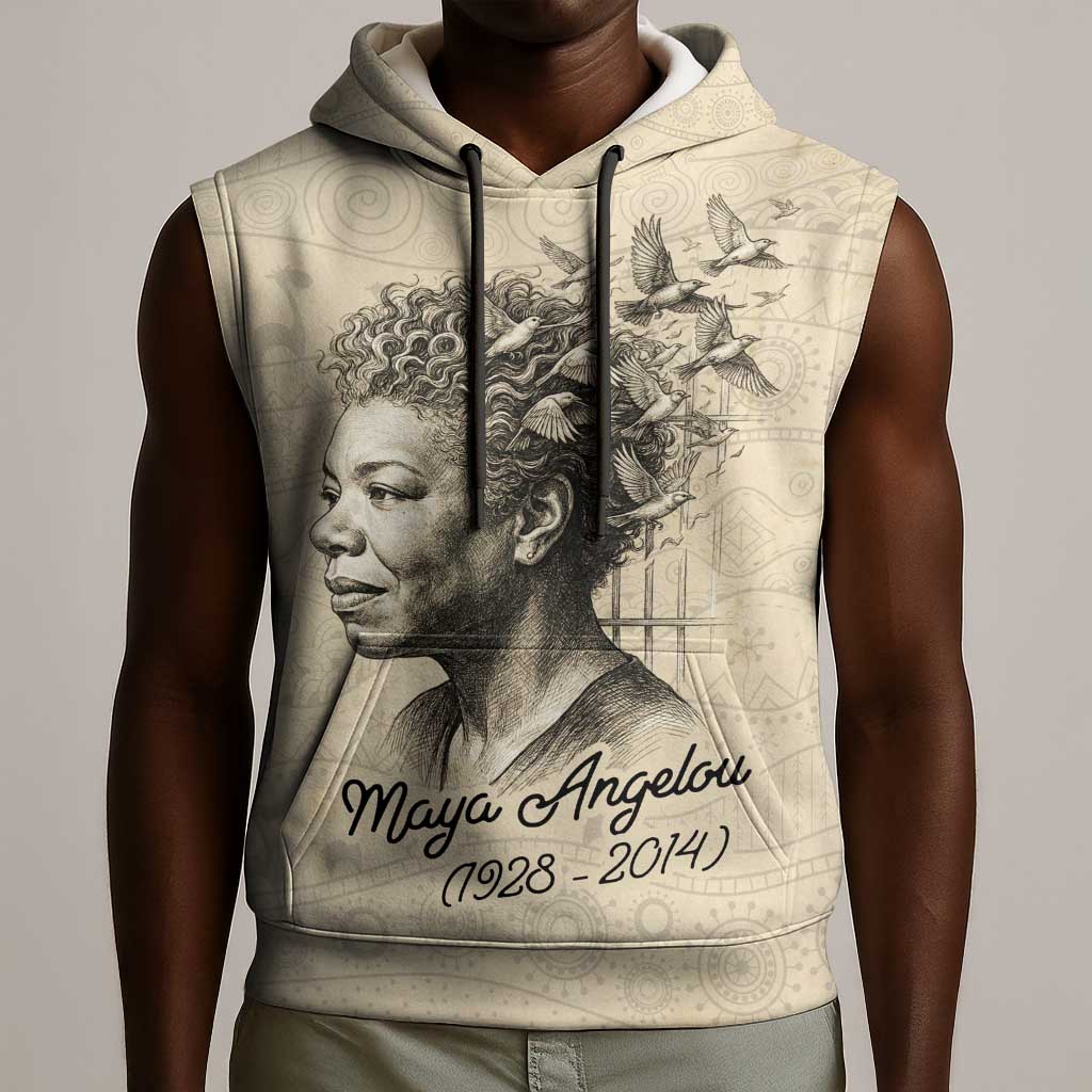 Maya Angelou Sleeveless Hoodie I Know Why The Caged Bird Sings - Wonder Print Shop