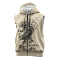 Maya Angelou Sleeveless Zip Hoodie I Know Why The Caged Bird Sings - Wonder Print Shop
