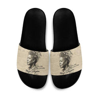 Maya Angelou Slide Sandals I Know Why The Caged Bird Sings - Wonder Print Shop