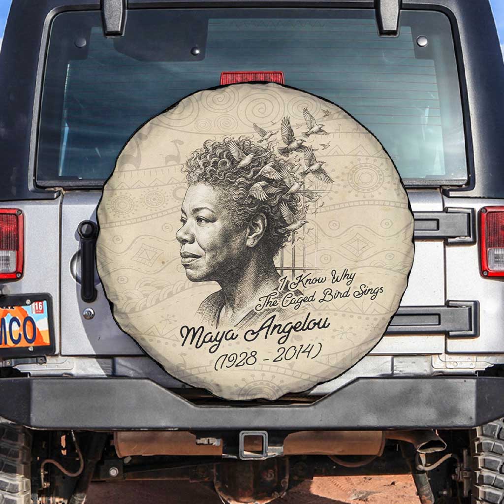Maya Angelou Spare Tire Cover I Know Why The Caged Bird Sings - Wonder Print Shop