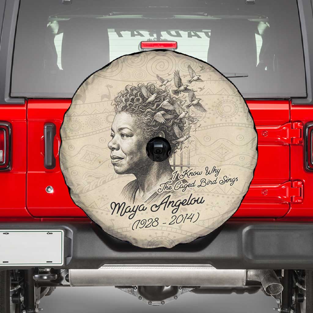 Maya Angelou Spare Tire Cover I Know Why The Caged Bird Sings - Wonder Print Shop