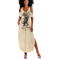Maya Angelou Summer Maxi Dress I Know Why The Caged Bird Sings - Wonder Print Shop