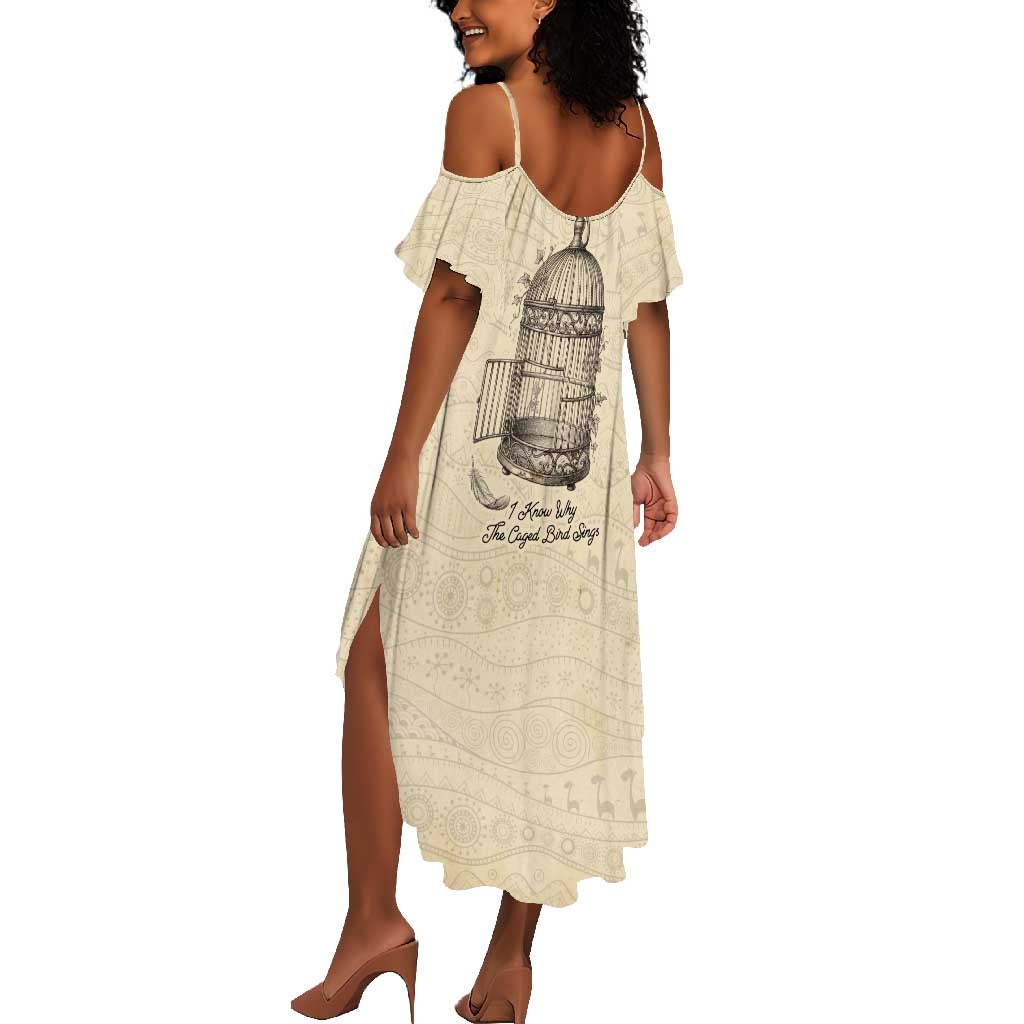 Maya Angelou Summer Maxi Dress I Know Why The Caged Bird Sings - Wonder Print Shop