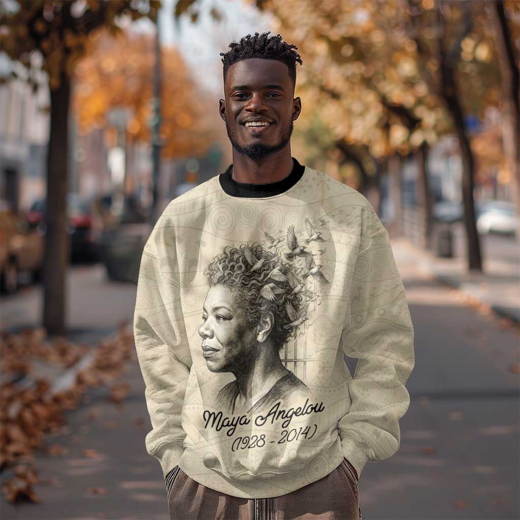 Maya Angelou Sweatshirt I Know Why The Caged Bird Sings - Wonder Print Shop