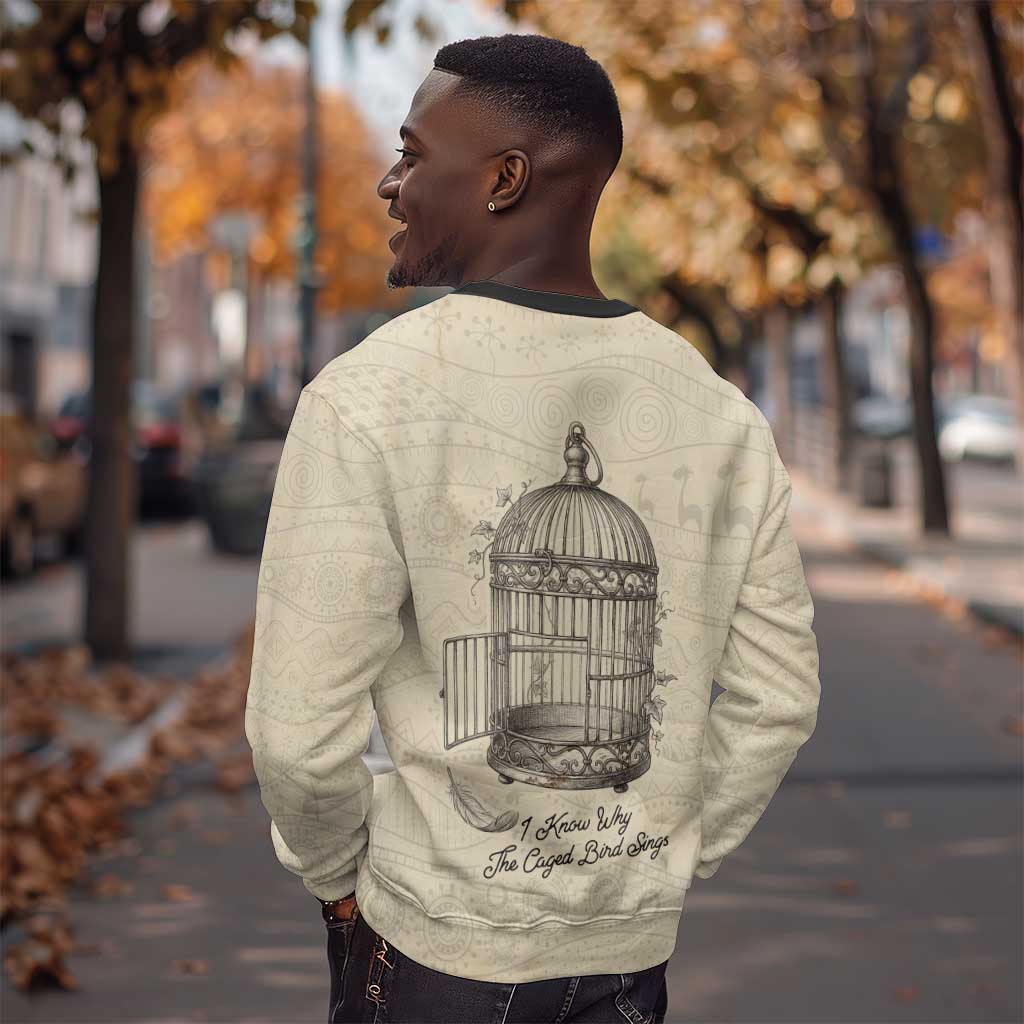Maya Angelou Sweatshirt I Know Why The Caged Bird Sings - Wonder Print Shop