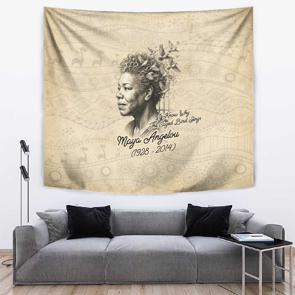 Maya Angelou Tapestry I Know Why The Caged Bird Sings - Wonder Print Shop