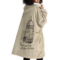 Maya Angelou Wearable Blanket Hoodie I Know Why The Caged Bird Sings - Wonder Print Shop