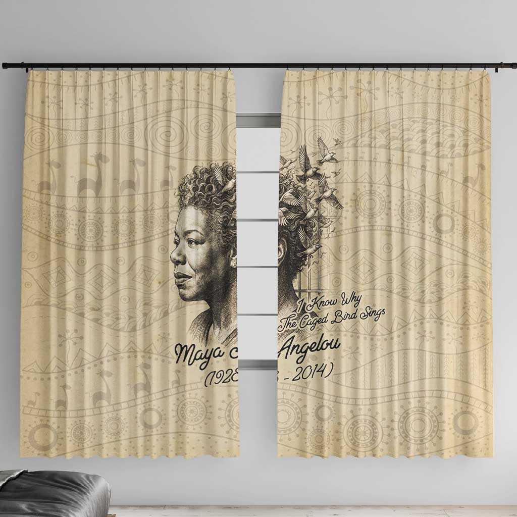 Maya Angelou Window Curtain I Know Why The Caged Bird Sings - Wonder Print Shop