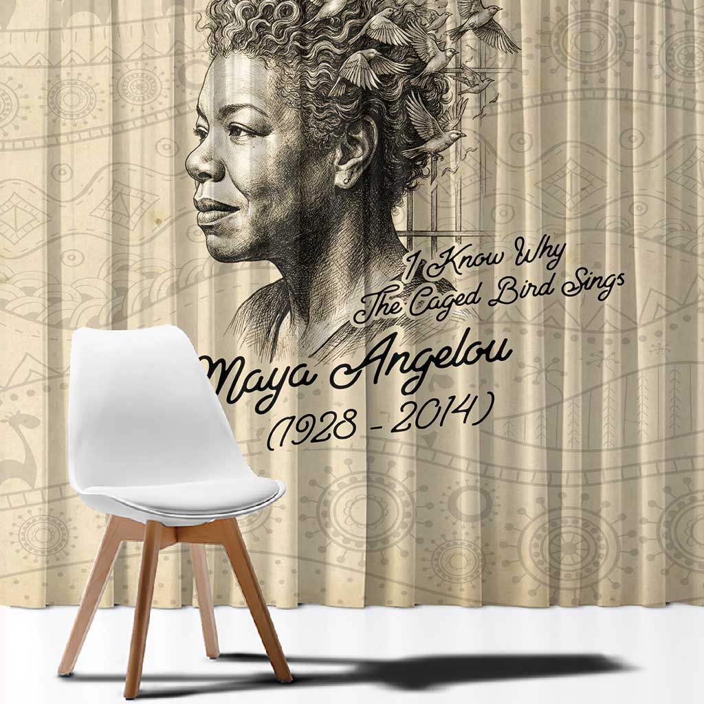 Maya Angelou Window Curtain I Know Why The Caged Bird Sings - Wonder Print Shop