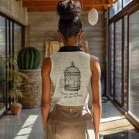 Maya Angelou Women Sleeveless Polo Shirt I Know Why The Caged Bird Sings - Wonder Print Shop