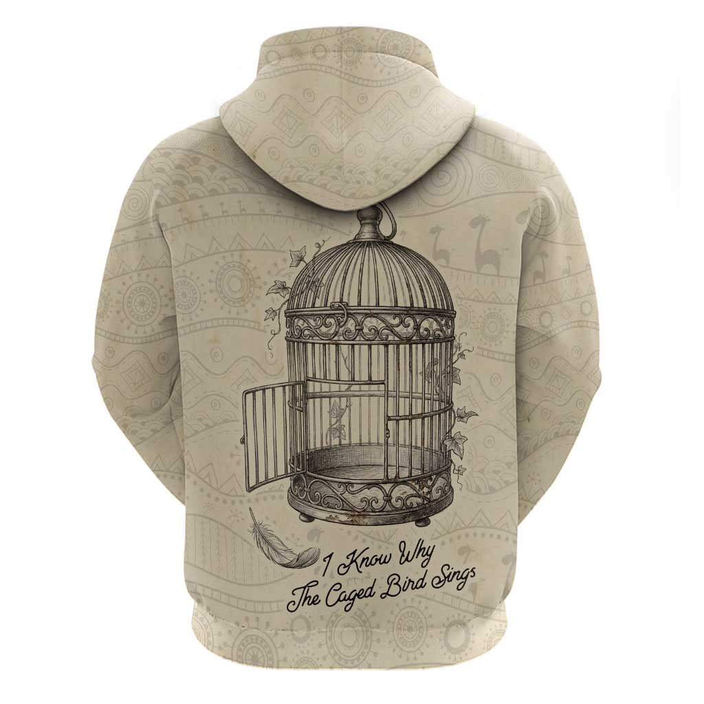 Maya Angelou Zip Hoodie I Know Why The Caged Bird Sings - Wonder Print Shop