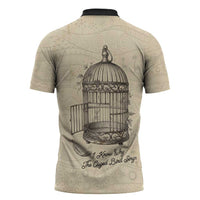 Maya Angelou Zipper Polo Shirt I Know Why The Caged Bird Sings - Wonder Print Shop