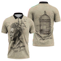 Maya Angelou Zipper Polo Shirt I Know Why The Caged Bird Sings - Wonder Print Shop