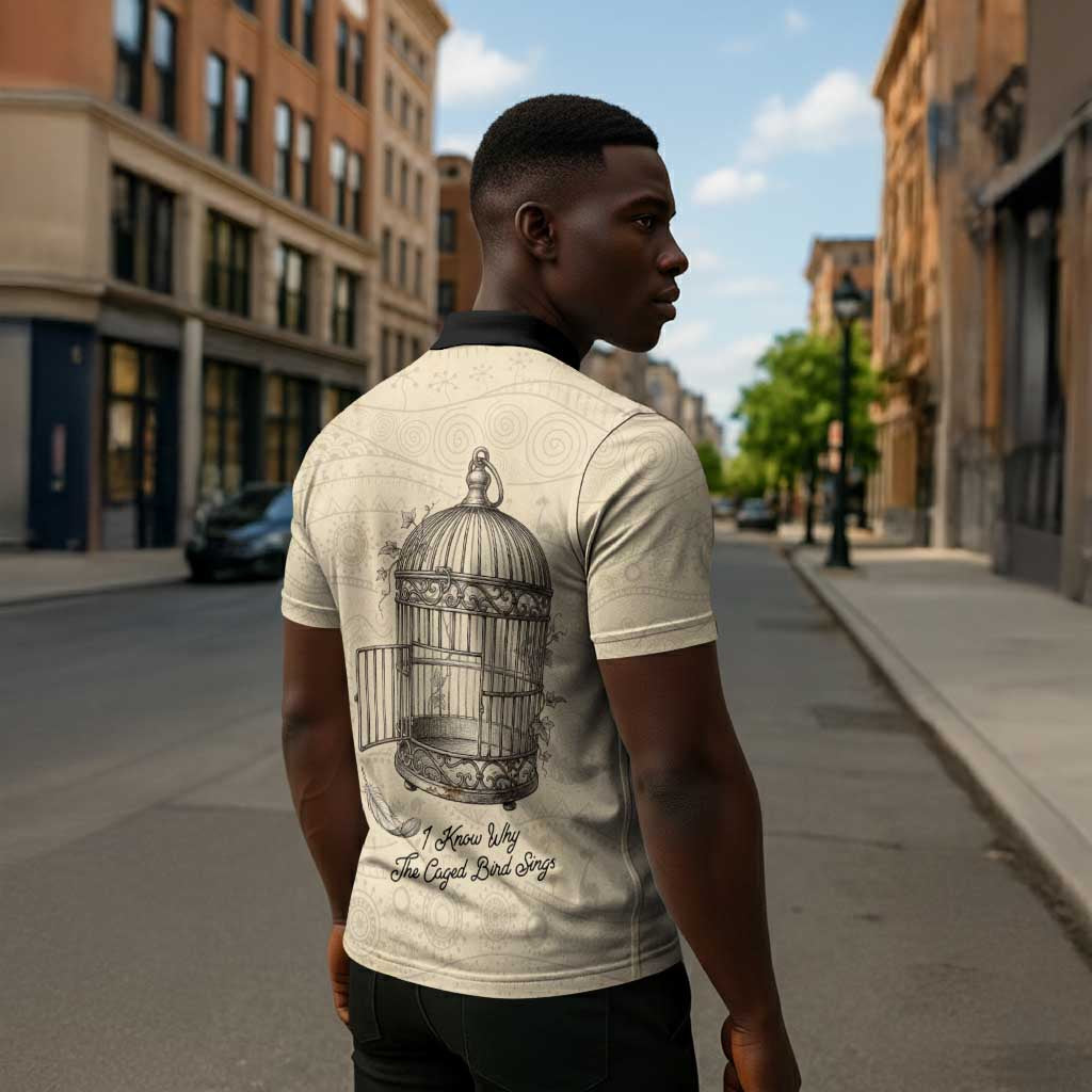 Maya Angelou Zipper Polo Shirt I Know Why The Caged Bird Sings - Wonder Print Shop