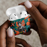 Maya Angelou AirPods Case Inspirational Quote Design Vibrant Teal and Orange Leaf Motif - Wonder Print Shop