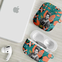 Maya Angelou AirPods Case Inspirational Quote Design Vibrant Teal and Orange Leaf Motif - Wonder Print Shop