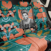 Maya Angelou Back Car Seat Cover Inspirational Quote Design Vibrant Teal and Orange Leaf Motif - Wonder Print Shop