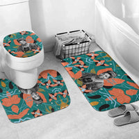 Maya Angelou Bathroom Set Inspirational Quote Design Vibrant Teal and Orange Leaf Motif - Wonder Print Shop