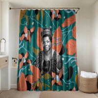 Maya Angelou Bathroom Set Inspirational Quote Design Vibrant Teal and Orange Leaf Motif - Wonder Print Shop