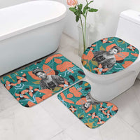 Maya Angelou Bathroom Set Inspirational Quote Design Vibrant Teal and Orange Leaf Motif - Wonder Print Shop