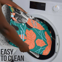 Maya Angelou Bathroom Set Inspirational Quote Design Vibrant Teal and Orange Leaf Motif - Wonder Print Shop