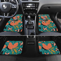 Maya Angelou Car Mats Inspirational Quote Design Vibrant Teal and Orange Leaf Motif - Wonder Print Shop