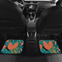 Maya Angelou Car Mats Inspirational Quote Design Vibrant Teal and Orange Leaf Motif - Wonder Print Shop