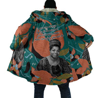 Maya Angelou Cloak Inspirational Quote Design Vibrant Teal and Orange Leaf Motif - Wonder Print Shop