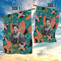 Maya Angelou Garden Flag Inspirational Quote Design Vibrant Teal and Orange Leaf Motif - Wonder Print Shop