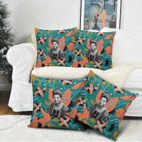 Maya Angelou Pillow Cover Inspirational Quote Design Vibrant Teal and Orange Leaf Motif - Wonder Print Shop