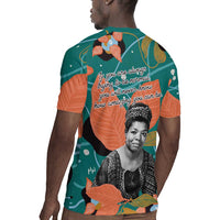 Maya Angelou Rugby Jersey Inspirational Quote Design Vibrant Teal and Orange Leaf Motif - Wonder Print Shop