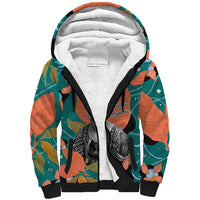 Maya Angelou Sherpa Hoodie Inspirational Quote Design Vibrant Teal and Orange Leaf Motif - Wonder Print Shop