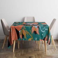 Maya Angelou Tablecloth Inspirational Quote Design Vibrant Teal and Orange Leaf Motif - Wonder Print Shop