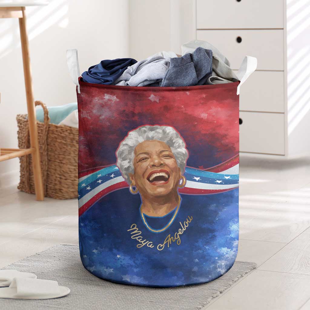 Maya Angelou Laundry Basket Inspirational Life Mission Quote Celebration of Joy Passion and Compassion - Wonder Print Shop
