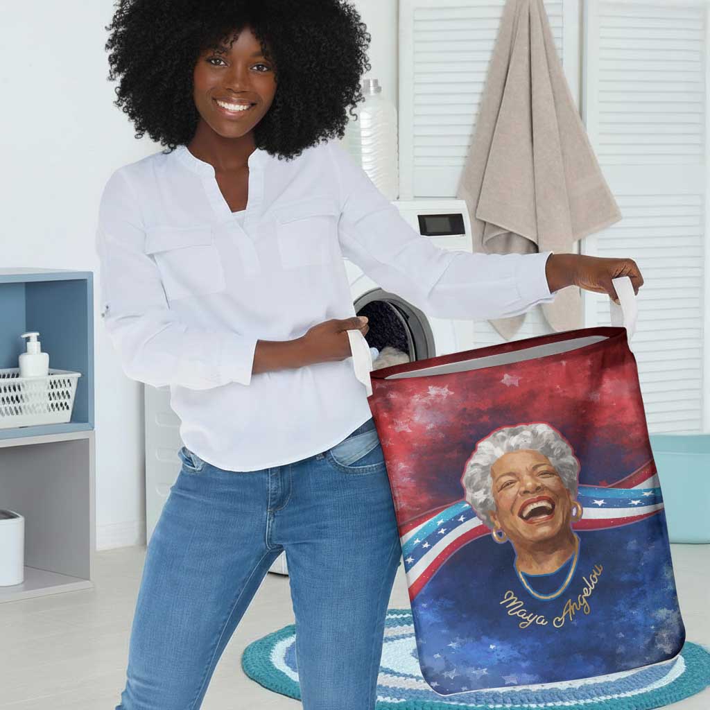 Maya Angelou Laundry Basket Inspirational Life Mission Quote Celebration of Joy Passion and Compassion - Wonder Print Shop