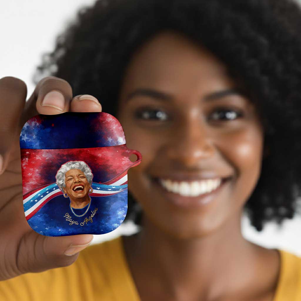 Maya Angelou AirPods Case Inspirational Life Mission Quote Celebration of Joy Passion and Compassion - Wonder Print Shop