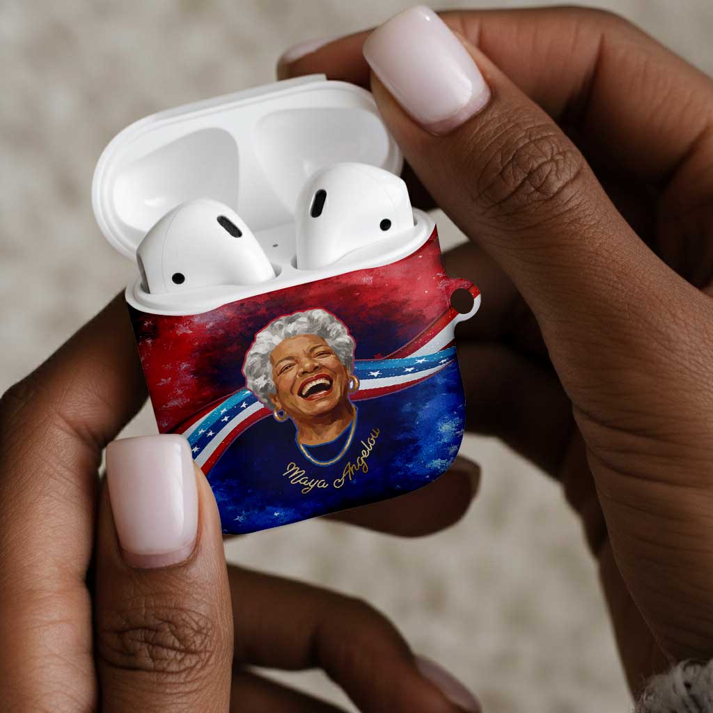 Maya Angelou AirPods Case Inspirational Life Mission Quote Celebration of Joy Passion and Compassion - Wonder Print Shop