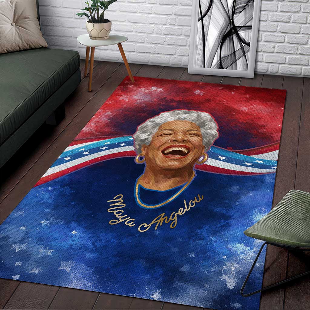 Maya Angelou Area Rug Inspirational Life Mission Quote Celebration of Joy Passion and Compassion - Wonder Print Shop